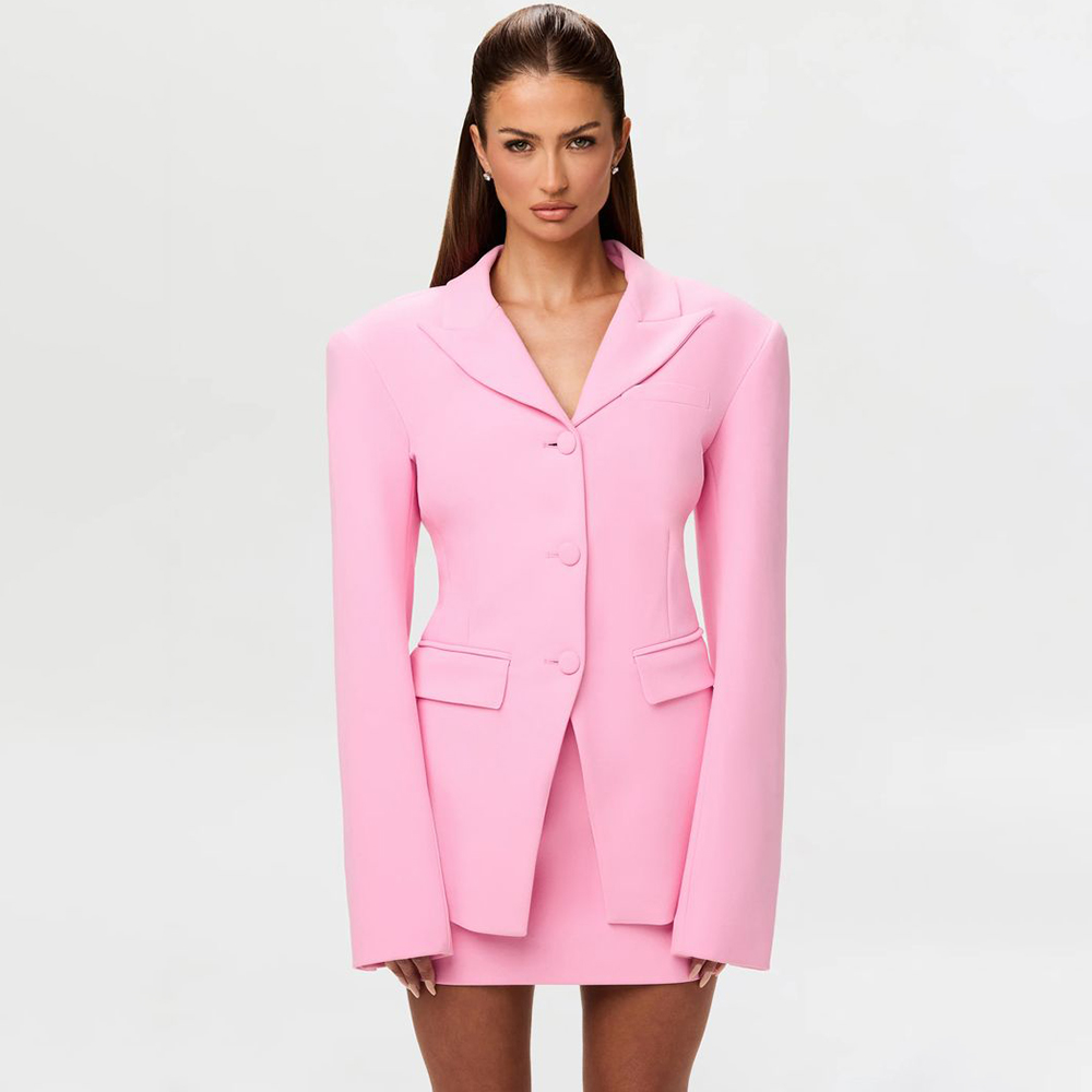 Women'S Office Formal Wear For Ladies - Canlı Pembe Kadın 2Pic Takım Elbise