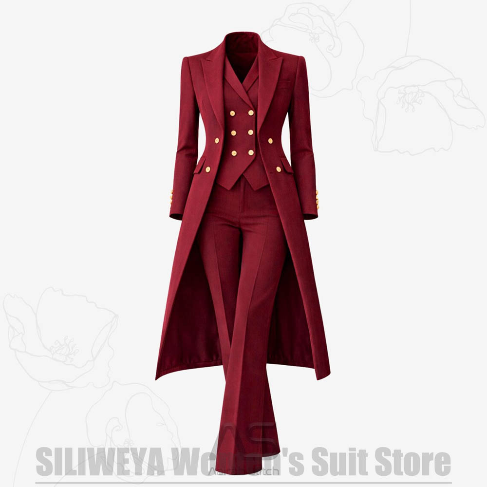 Women'S Office Formal Wear For Ladies - Kadın Takım Elbise 3 Parça Kruvaze