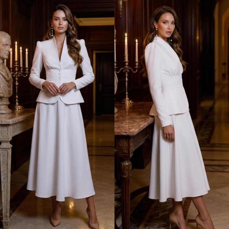 Women Formal Wear Blazer Set - Şık İki Parçalı Kadın Takım Elbise