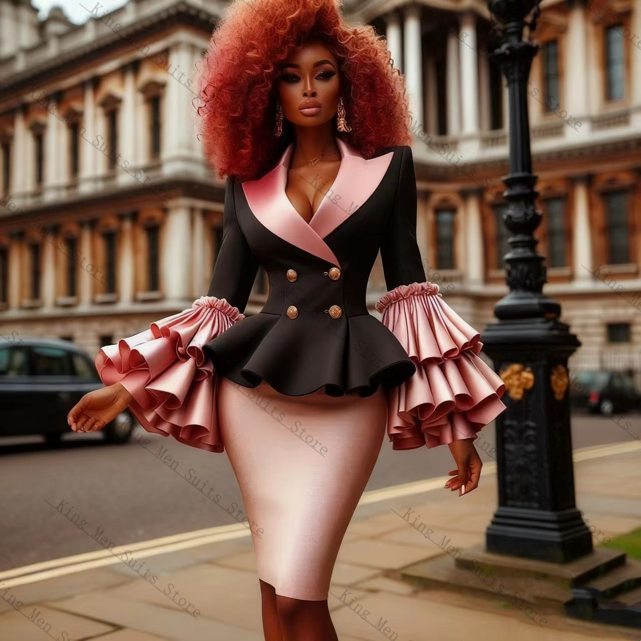 Siyah Pembe Kadın Takım Elbise - Women Formal Wear Blazer Set incelemesi ve fiyatı