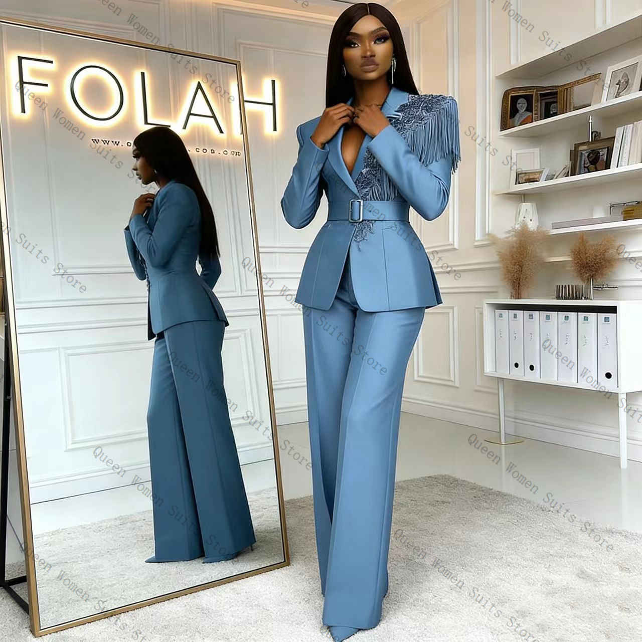Püskül Mavi Kadın Takım Elbise - Women Formal Wear Trousers incelemesi ve fiyatı