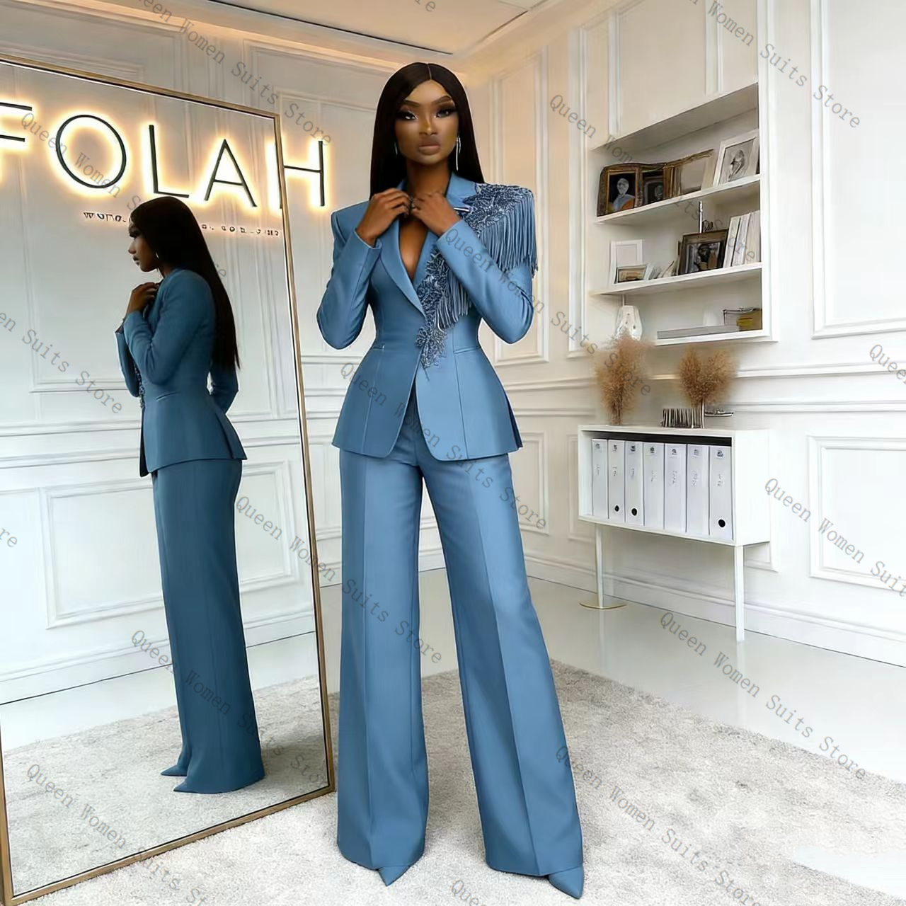 Püskül Mavi Kadın Takım Elbise - Women Formal Wear Trousers incelemesi ve fiyatı