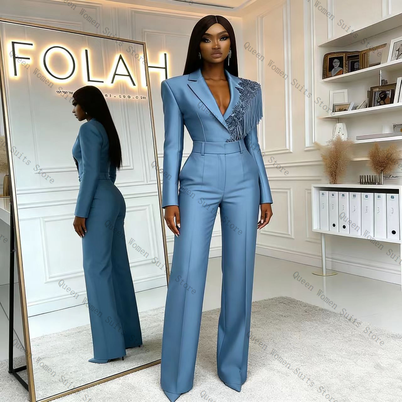 Püskül Mavi Kadın Takım Elbise - Women Formal Wear Trousers incelemesi ve fiyatı
