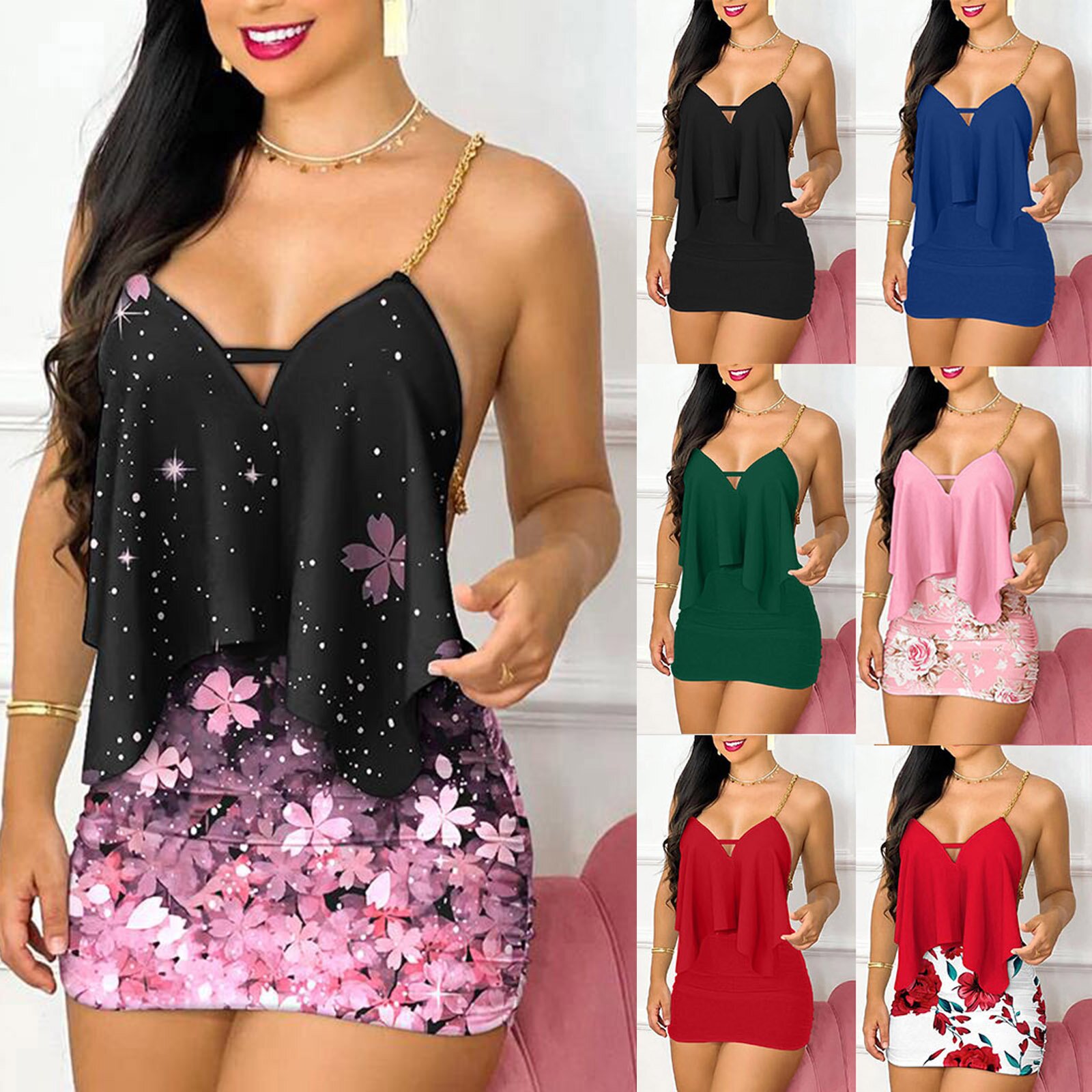 Bayan Elbiseler Yaz Moda Çiçek - Shift Dress Sleeveless incelemesi ve fiyatı
