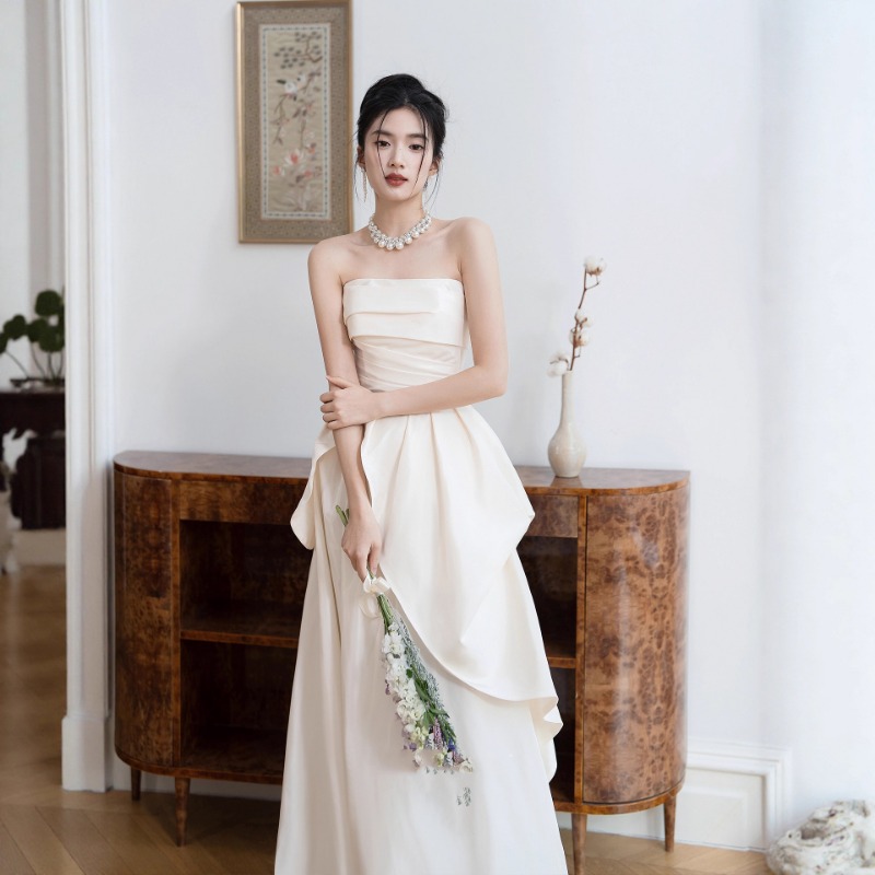 Fransız Straplez Gelin Nişan E - Shift Dress Sleeveless incelemesi ve fiyatı